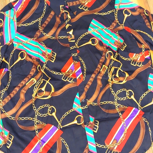 Vintage Lauren Ralph Lauren Horse Buckle 100% Cotton Button Down Size 2X - Picture 2 of 10